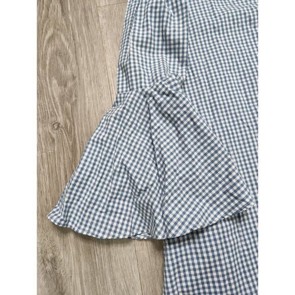 New Free People Gingham Bell Sleeve Dress Size Small - Picture 6 of 8